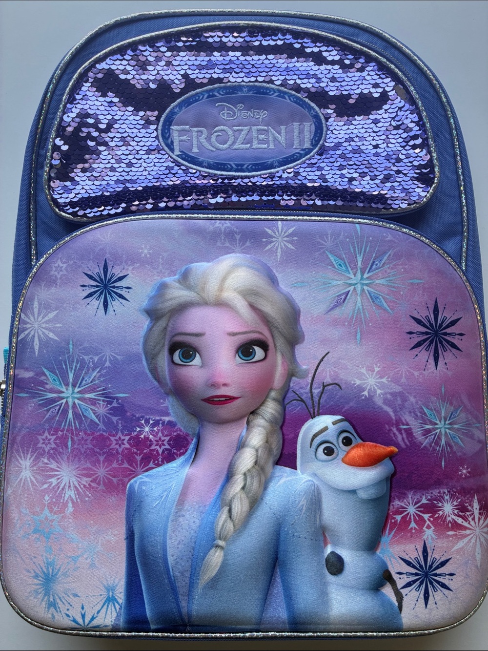 Disney Frozen II Elsa & Olaf Magic Sequin Backpack Set w/Lunch Box & Stationery